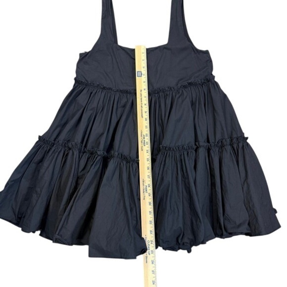 Black Tiered Babydoll‎ Mini Dress Flirty Flowy Boho Chic Summer Aesthetic Size S - Picture 5 of 7